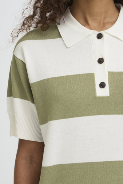 Luls Striped Polo Sweater (Wide Green)