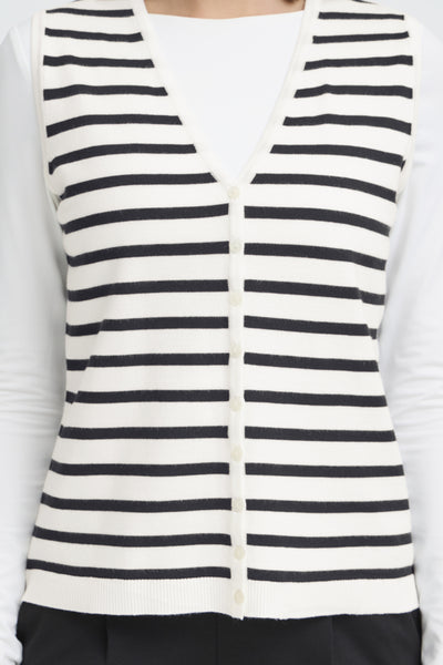 Luls Button Down Tank Vest (Navy Stripe)
