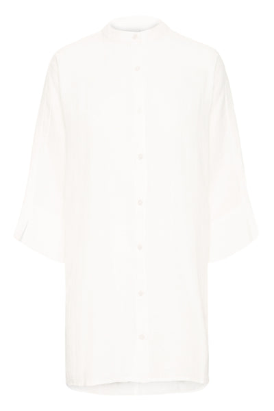 Foxa Cotton Button Down Shirt  (Cloud Dancer)
