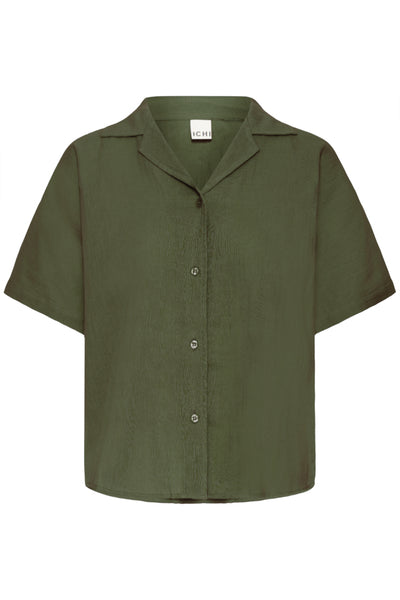 Foxa Cotton Button Down Shirt  (Grape Leaf)