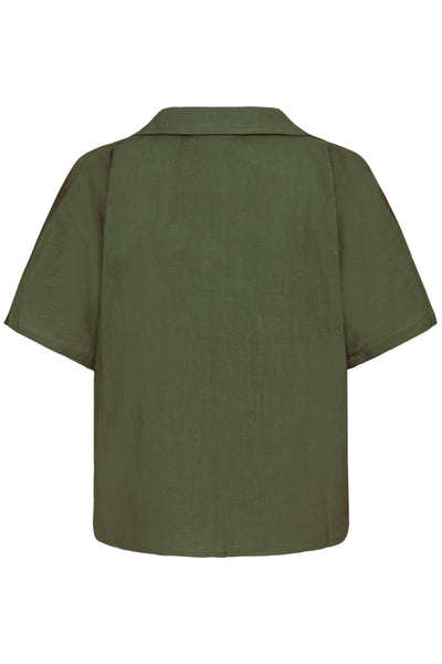 Foxa Cotton Button Down Shirt  (Grape Leaf)