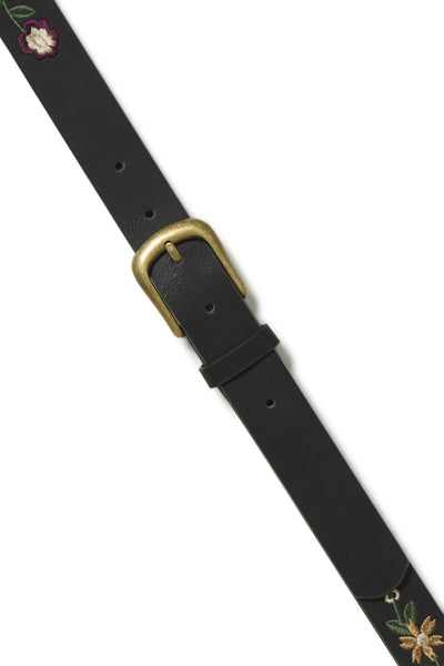 Rinna Floral Detail Belt (Black)