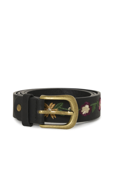 Rinna Floral Detail Belt (Black)