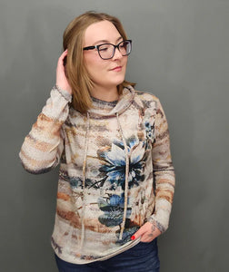 PLUS Miranda Cowl Knit Sweater (Floral)