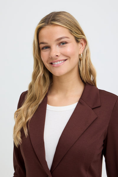 Zarie 3/4 Sleeve Blazer (Rum Raisin)