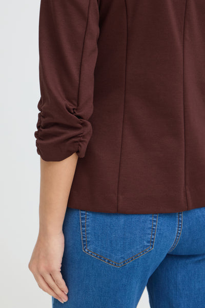 Zarie 3/4 Sleeve Blazer (Rum Raisin)