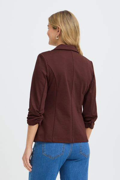 Zarie 3/4 Sleeve Blazer (Rum Raisin)