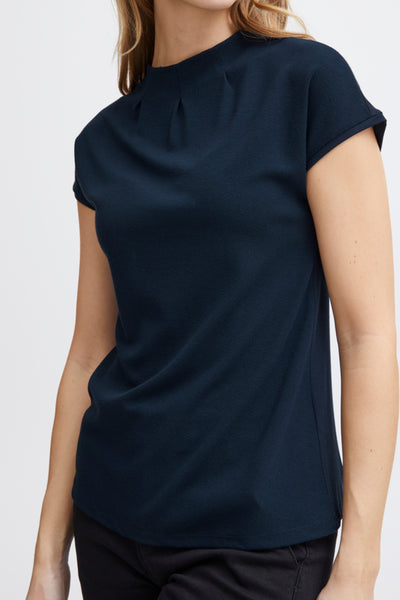 Kata High Neck Top (Peacoat Blue)