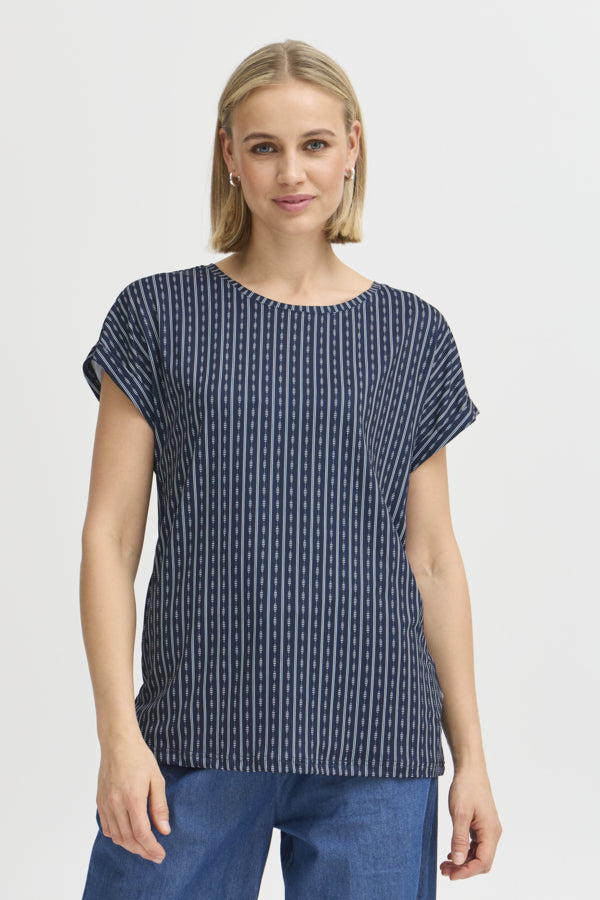 Frankie Tee (Blue Pinstripe)
