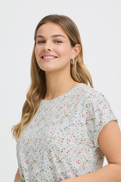 Frankie Tee (Blue Pink Boho Flower)