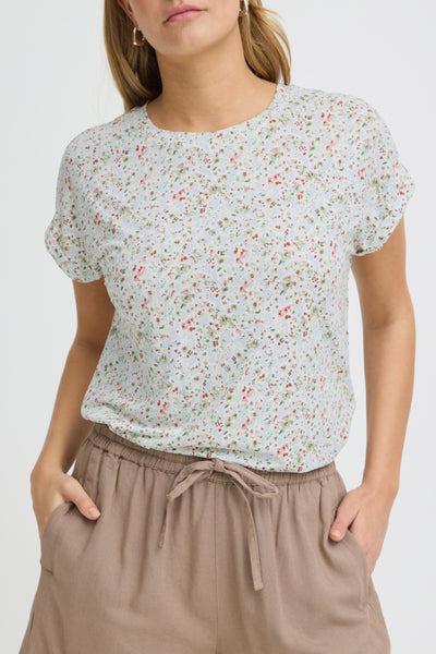 Frankie Tee (Blue Pink Boho Flower)