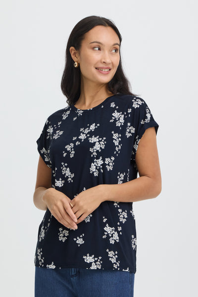 Frankie Tee (Navy Scatter Floral)