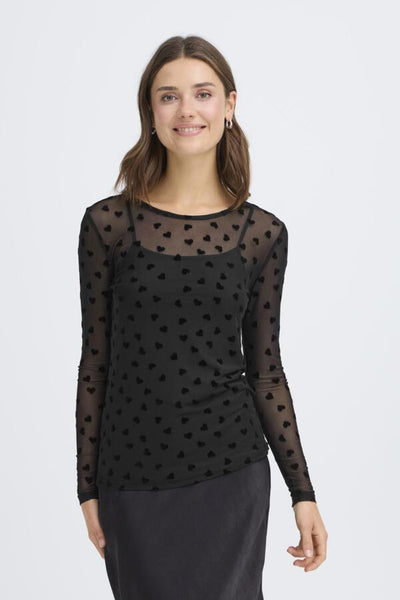 Deta Mesh Top (Hearts)