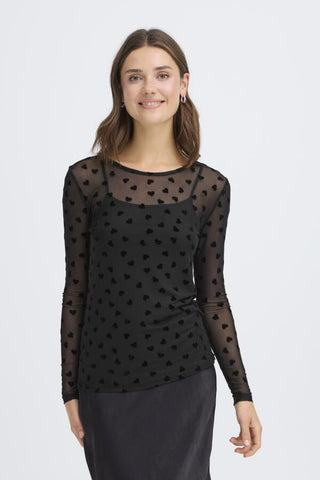 Deta Mesh Top (Hearts)