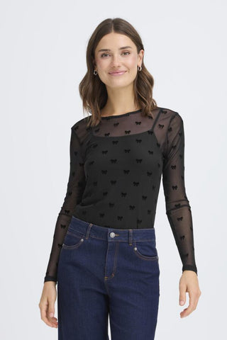 Deta Mesh Top (Bows)