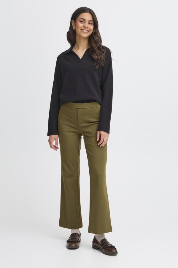 Blaine Crop Pull On Pant (Dark Olive)