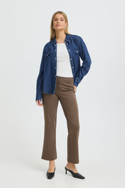 Blaine Crop Pull On Pant (Rain Drum)