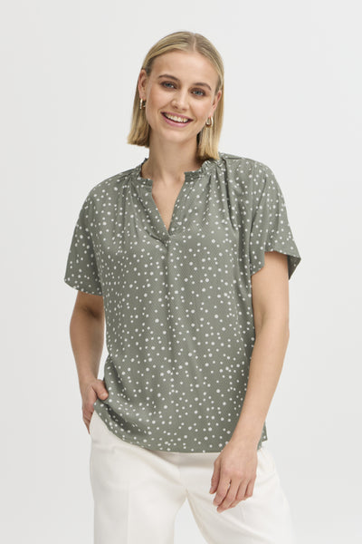 Kamma Polka Dot Blouse (Green)