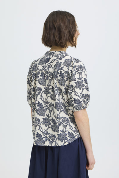 Maddie Cotton/Linen Blouse (Floral)
