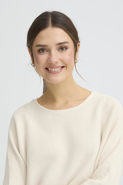 Sinja Cotton Blend Sweater (Antique White)