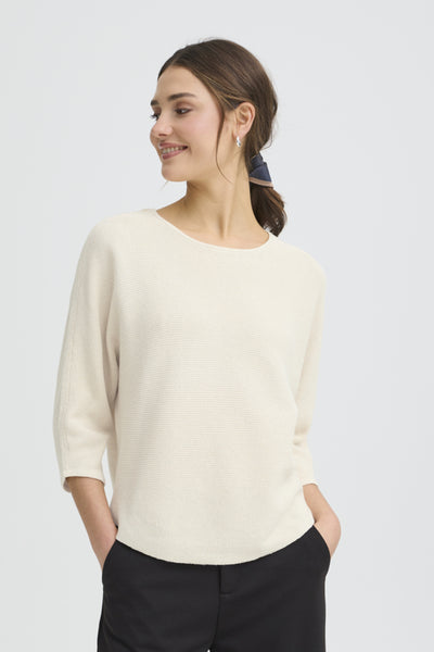 Sinja Cotton Blend Sweater (Antique White)