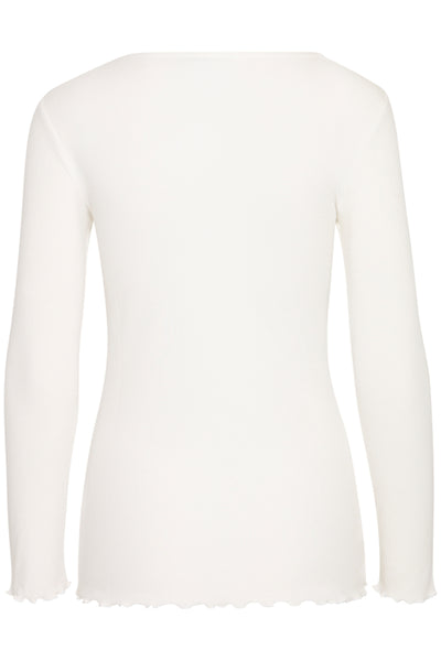 Zamon Lace Accent Long Sleeve Top (Antique White) - 25% OFF AT CHECKOUT - FINAL SALE