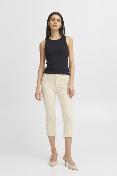 Elli Stretch Denim Capri (Ecru)