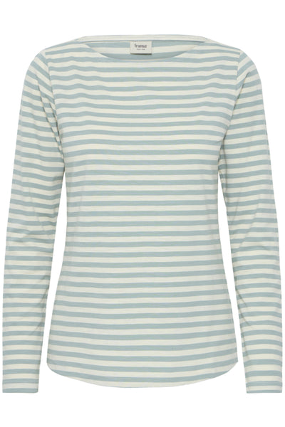 Mya Striped Long Sleeve Top (Olive Mix)
