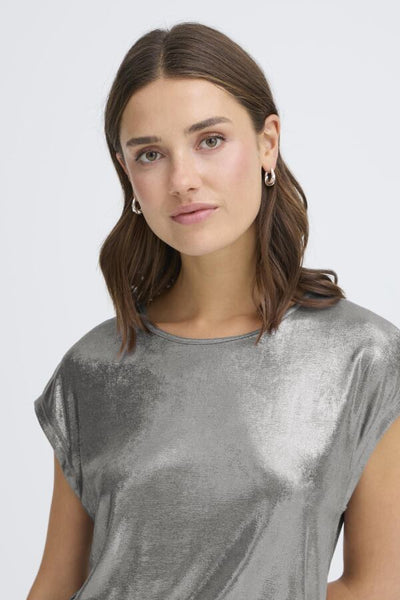Monique Metallic Top (Silver Metallic)