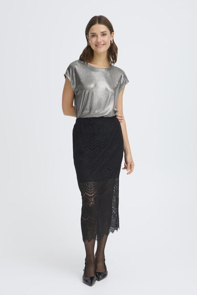 Monique Metallic Top (Silver Metallic)