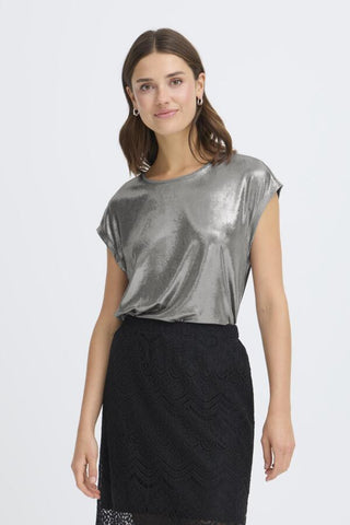 Monique Metallic Top (Silver Metallic)