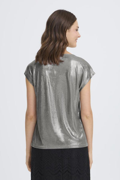Monique Metallic Top (Silver Metallic)
