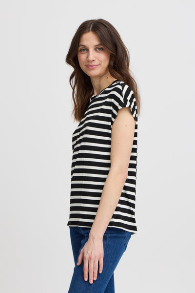 Cano Soft Striped Top (Navy Stripe)