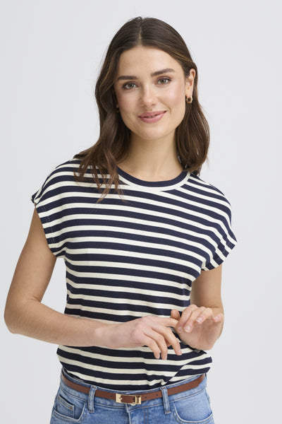 Cano Soft Striped Top (Navy Stripe)