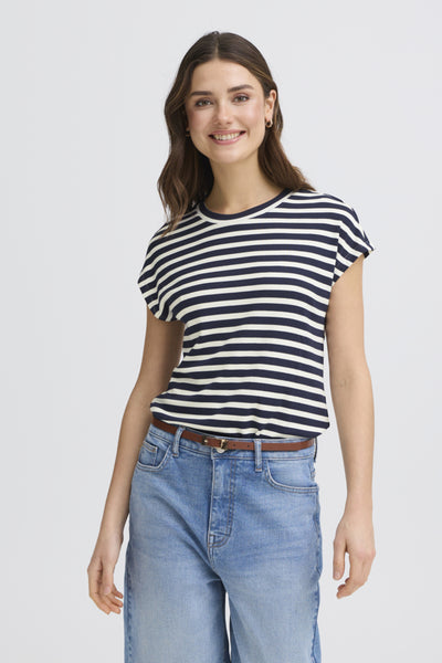 Cano Soft Striped Top (Navy Stripe)