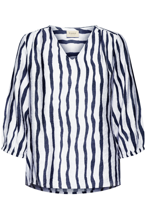 Ariana Blouse (Navy stripe)