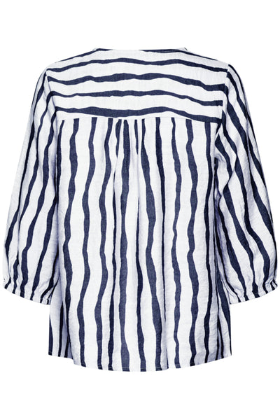 Ariana Blouse (Navy stripe)