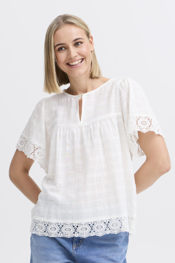 Lana Cotton Lace Top (White)
