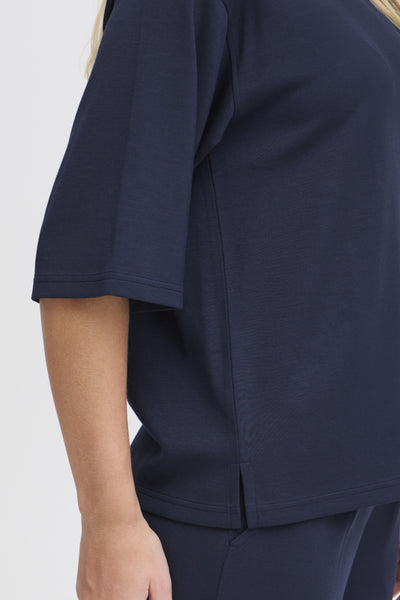 Aurora Soft 3/4 Sleeve Top (Navy)