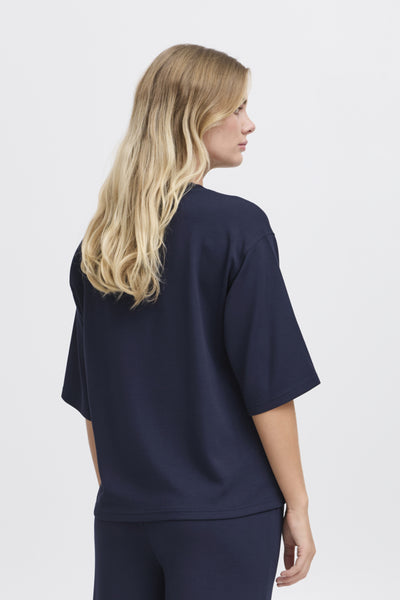 Aurora Soft 3/4 Sleeve Top (Navy)