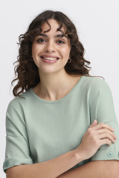 Clia 3/4 Sleeve Sweater (Frosty Green) - 25% OFF AT CHECKOUT - FINAL SALE