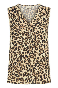 Eassie Button Down Tank Top (Animal Print)