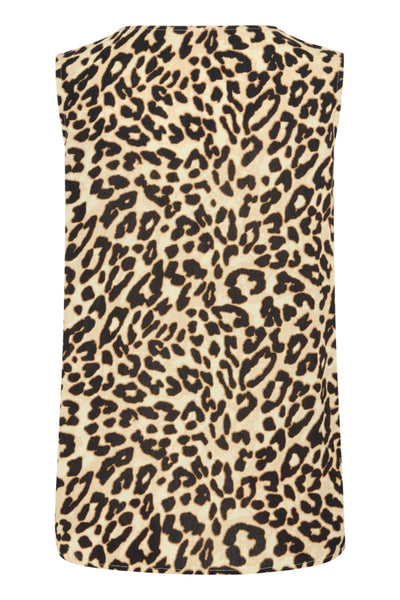 Eassie Button Down Tank Top (Animal Print)