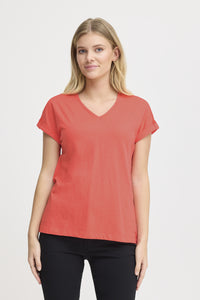 Dalia Cotton T-Shirt (Coral)