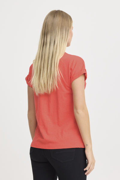 Dalia Cotton T-Shirt (Coral)