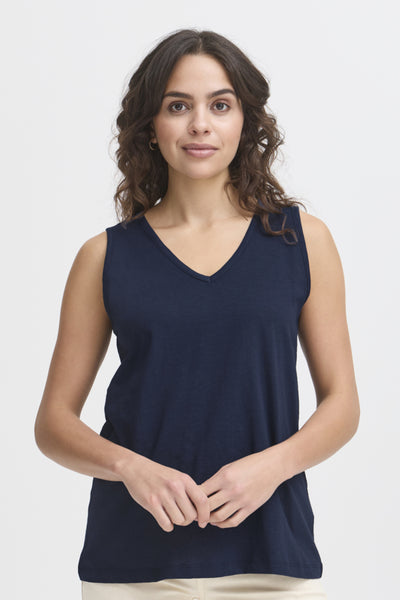 Dalia Cotton Tank (Navy)
