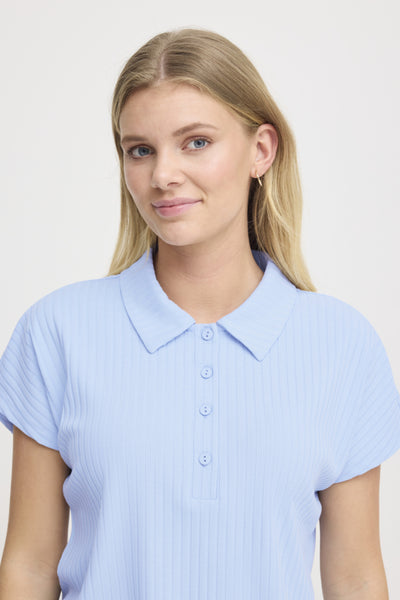 Zahia Striped Collared Shirt (Blue)