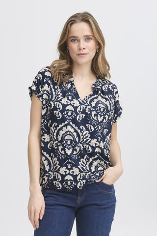 Frannie Tee (Navy Print)