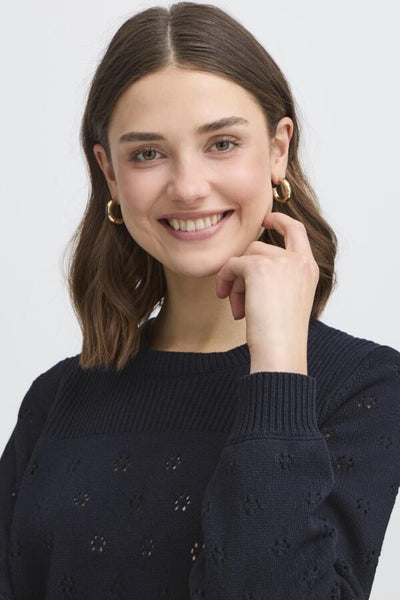 Katalin Crew Neck Sweater (Navy)