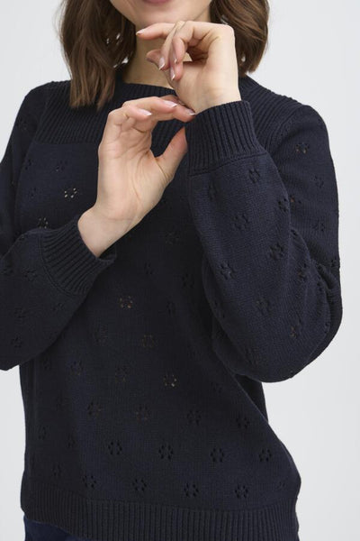 Katalin Crew Neck Sweater (Navy)